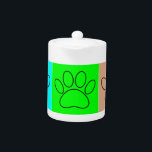 Cute Puppy Paws In Squares<br><div class="desc">A cute pattern of black dog paw prints in squares of different colours.
Original decorative design.</div>