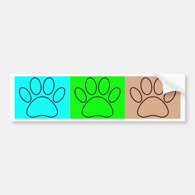 Cute Puppy Paws In Squares Bumper Sticker (Front)