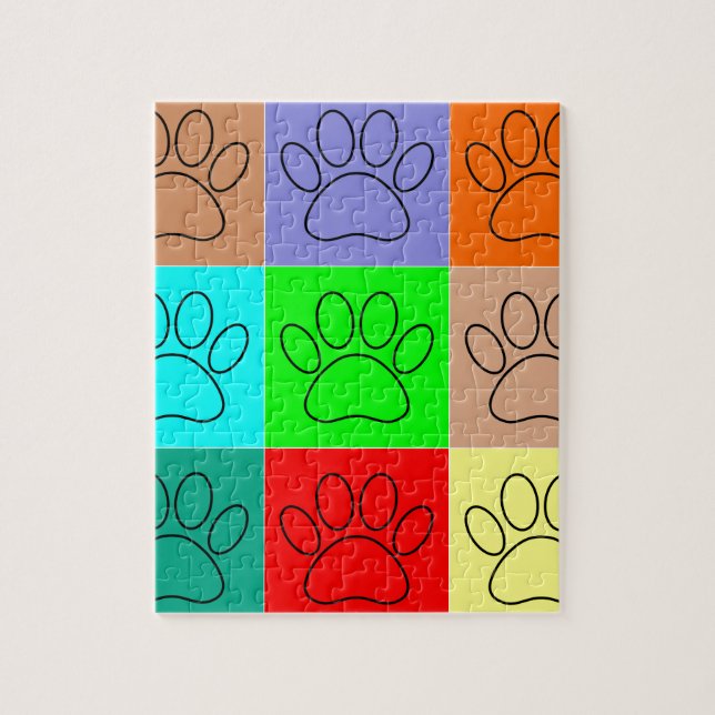 Cute Puppy Paws In Squares Jigsaw Puzzle (Vertical)