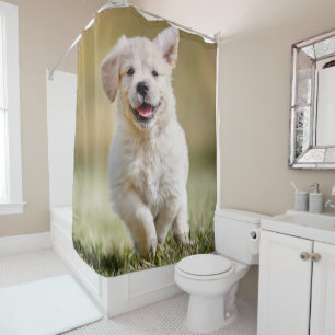 Cute Puppy Personalised Photo Dog Shower Curtain
