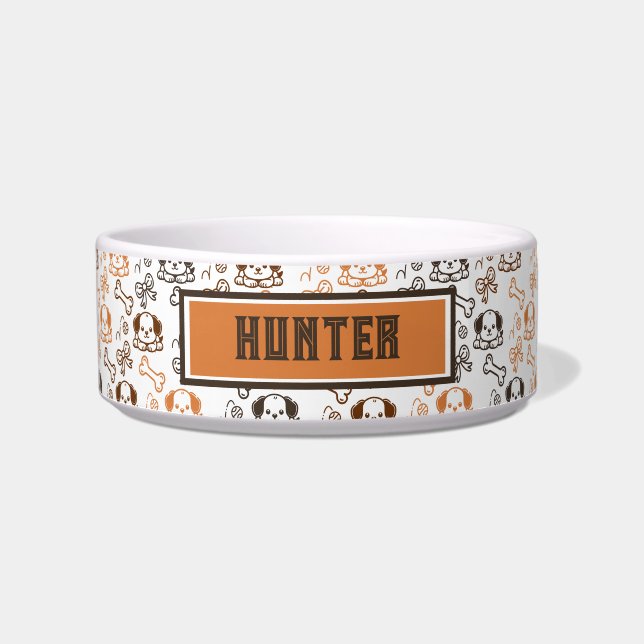 Cute Puppy  Pet Collar Bowl (Front)