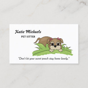 Cute Puppy Pet Sitter Business Card