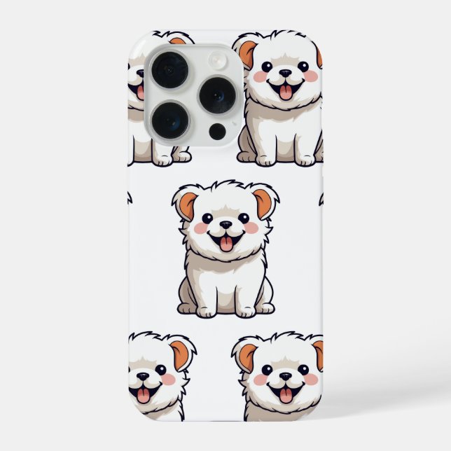 Cute Puppy Phone Case – Seamless Dog Pattern (Back)