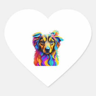 cute puppy pop art heart sticker