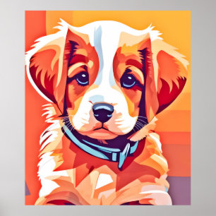 Cute Puppy Pop Art Poster