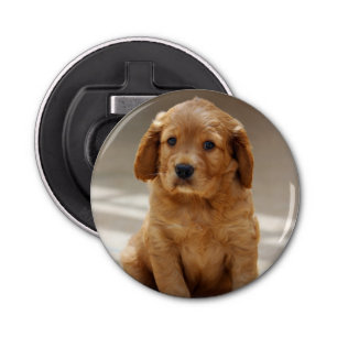 Cute Puppy Portrait Photo Bottle Opener