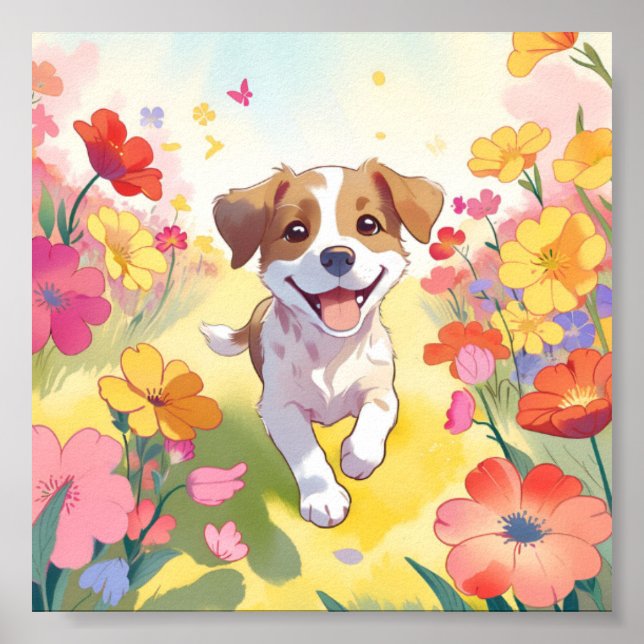 Cute Puppy Poster (Front)