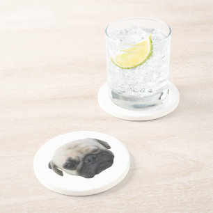 Cute Puppy Pug Dog Friend ... かわいい 子犬 Coaster