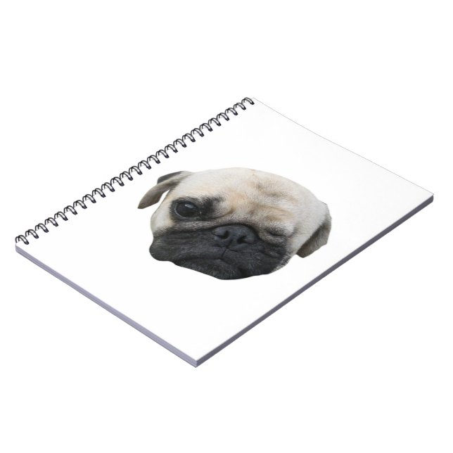 Cute Puppy Pug Dog Friend ... かわいい 子犬 Notebook (Left Side)