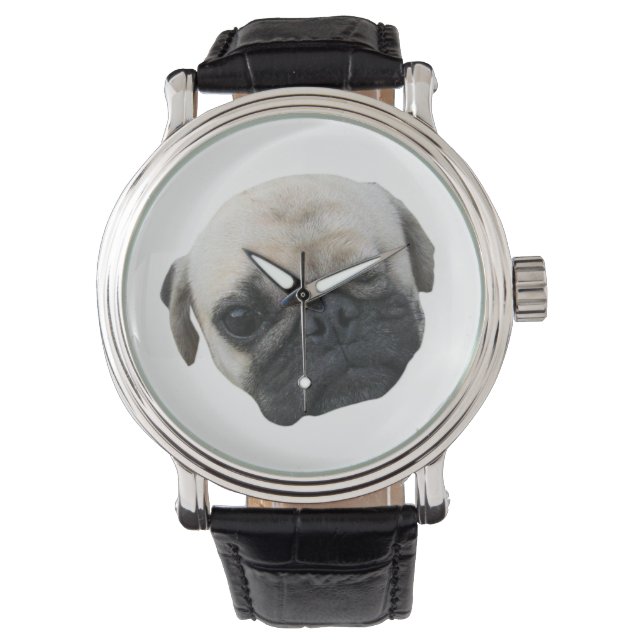 Cute Puppy Pug Dog Friend ... かわいい 子犬 Watch (Front)