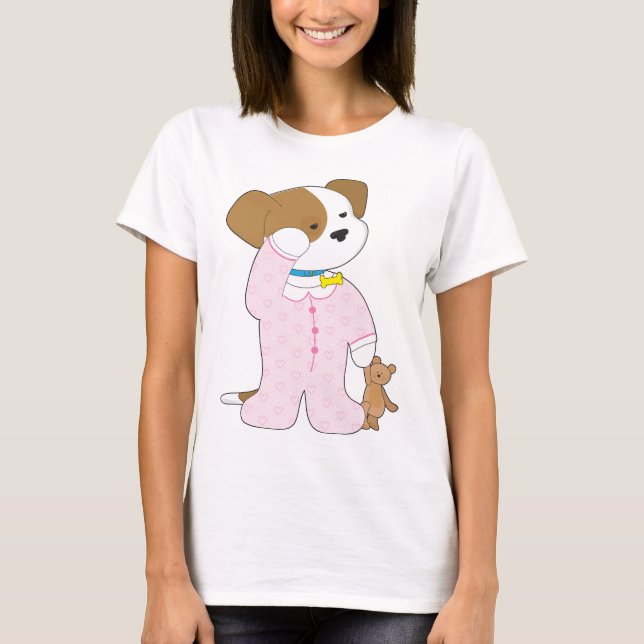 Cute Puppy Pyjamas T-Shirt (Front)