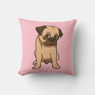 Cute Puppy Rescue Mum Dog Love Pink Pug Cushion