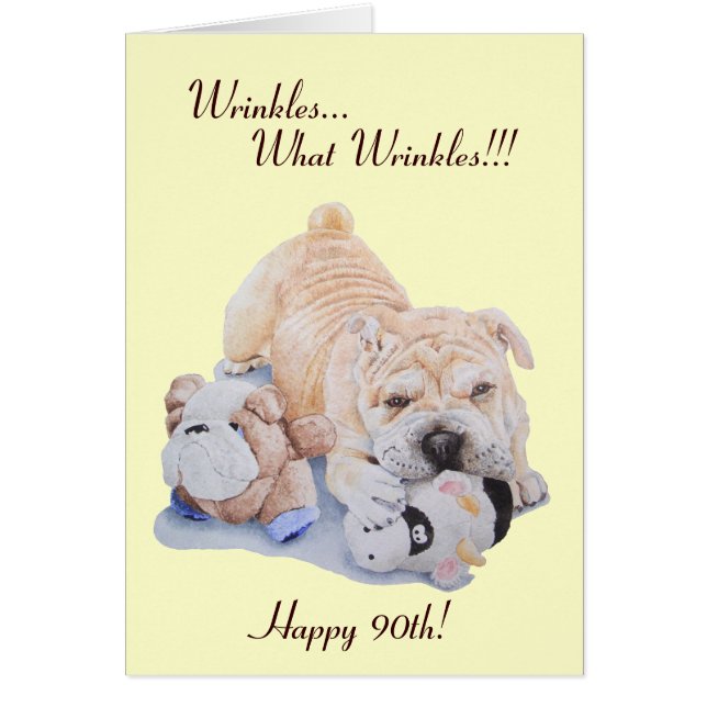 Cute puppy shar pei dog and teddy funny 90th (Front)