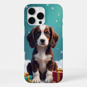Cute Puppy Snow Gift Boxes Everyday Protection iPhone 16 Pro Max Case