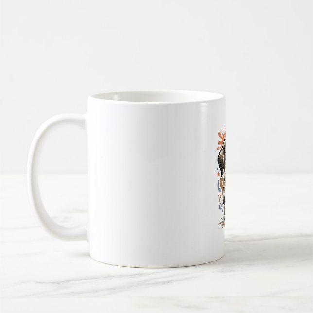Cute Puppy Splash Engraving Vector Design_1 Coffee Mug (Left)