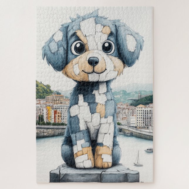 Cute Puppy Statue Jigsaw Puzzle (Vertical)