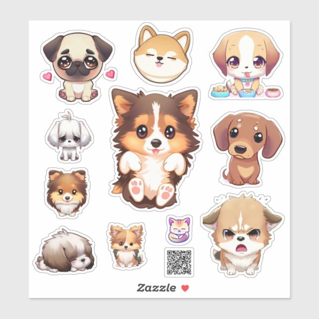 cute puppy stickers (Sheet)