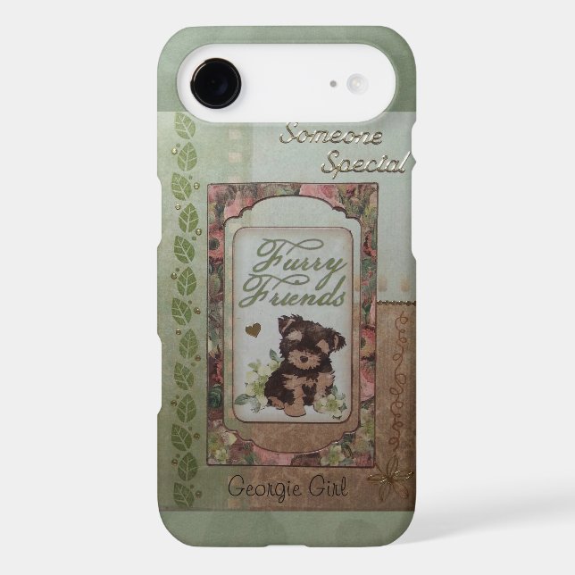 Cute puppy tan/green Case-Mate iPhone case (Back)