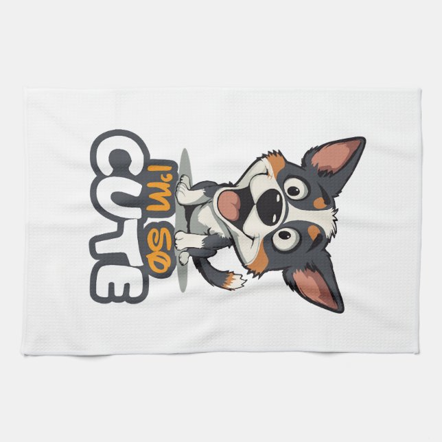 cute puppy tea towel (Horizontal)