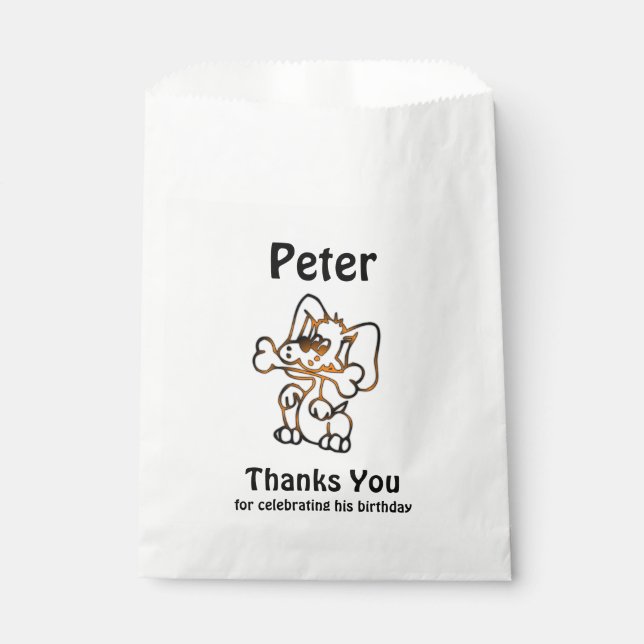 Cute Puppy Thank you Favour Bag (Front)