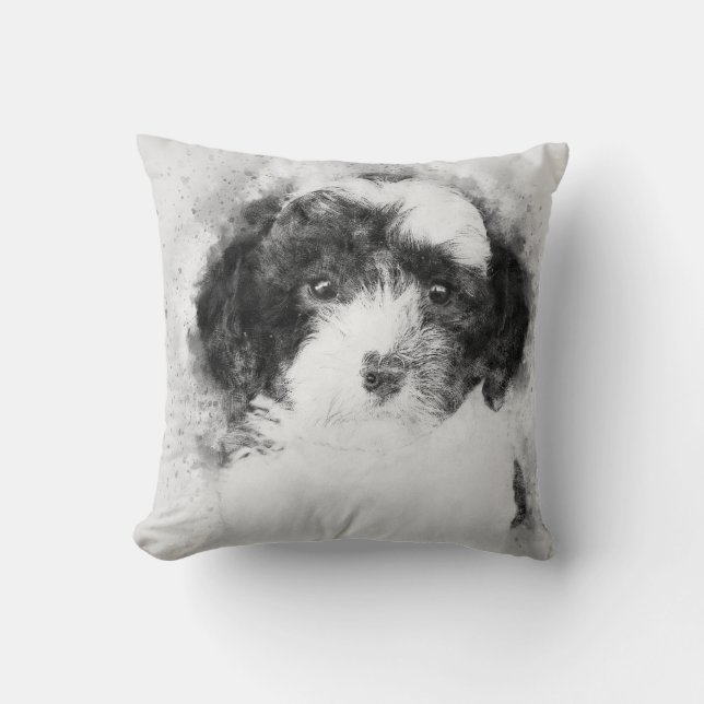 Cute Puppy Throw Pillow (Front)