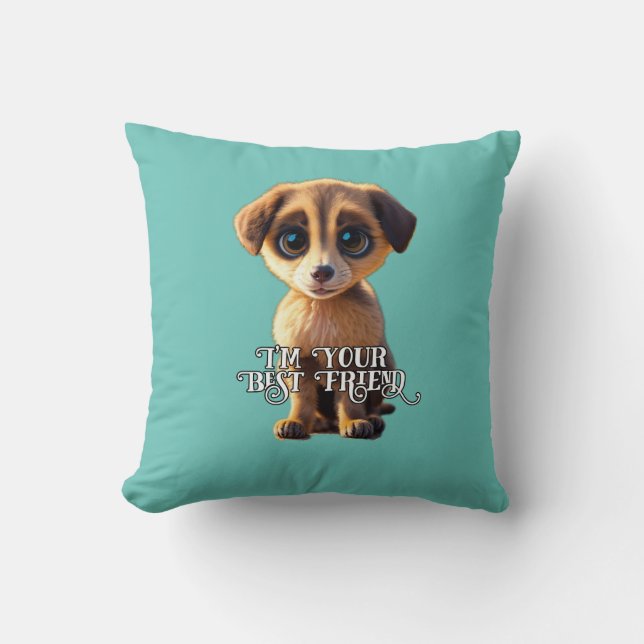 Cute puppy Throw pillow  (Front)