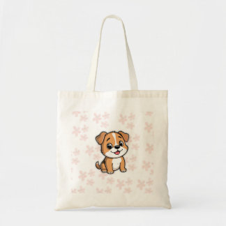 Cute Puppy Tote Bag – Pink Floral Design