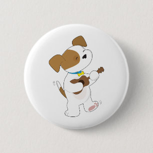 Cute Puppy Ukulele 6 Cm Round Badge