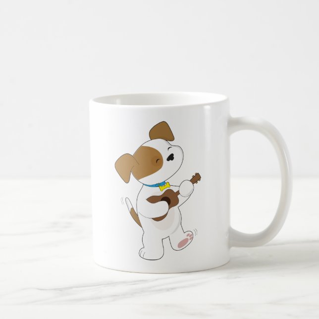 Cute Puppy Ukulele Coffee Mug (Right)