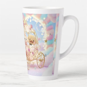 Cute Puppy Wedding Fairytale Carriage Latte Mug