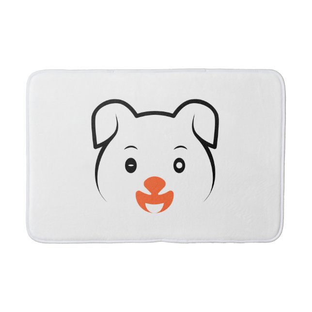 Cute Puppy Wink Bath Mat (Front)