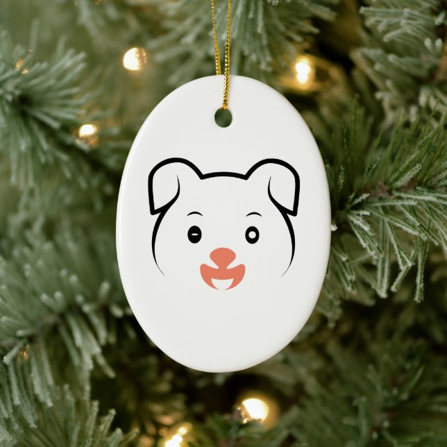 Cute Puppy Wink Ceramic Ornament (Tree)