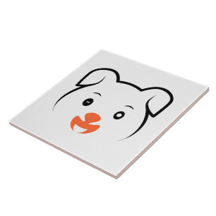 Cute Puppy Wink Ceramic Tile