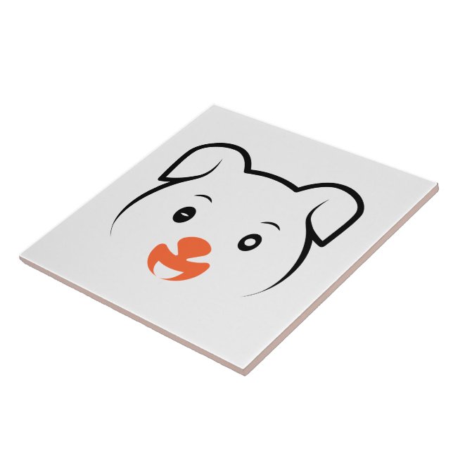 Cute Puppy Wink Ceramic Tile (Side)
