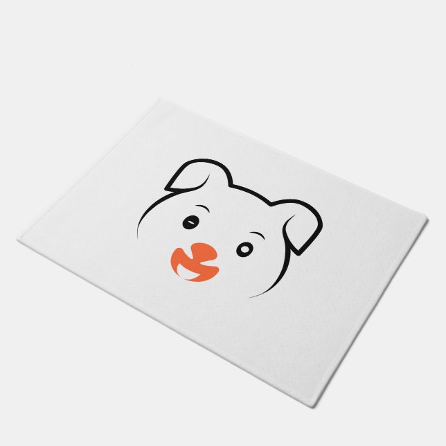 Cute Puppy Wink Doormat (Angled)