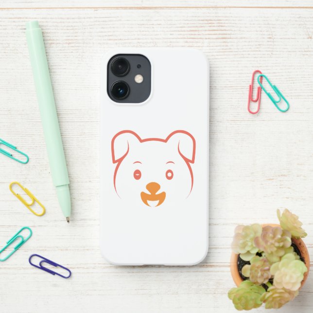 Cute Puppy Wink iPhone Case (On Desk)