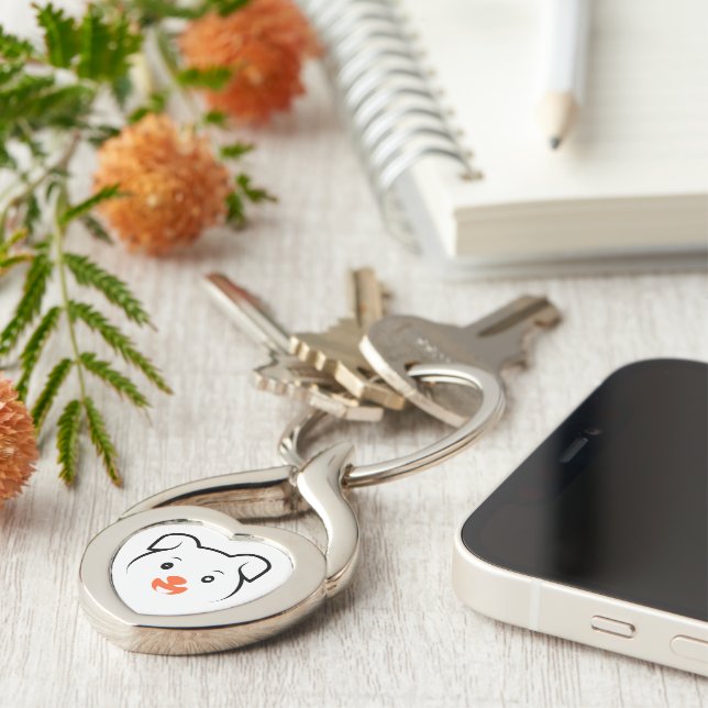 Cute Puppy Wink Key Ring (Side)