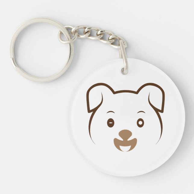 Cute Puppy Wink Key Ring (Front)