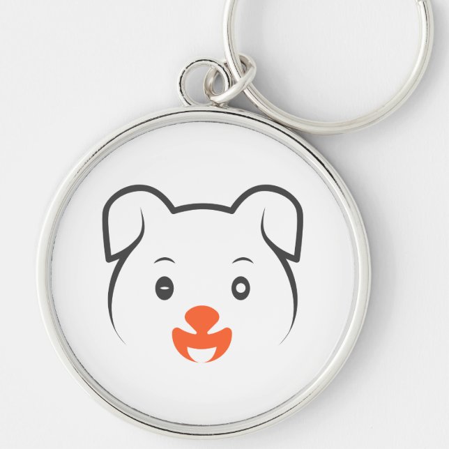 Cute Puppy Wink Key Ring (Front)