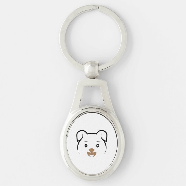 Cute Puppy Wink Key Ring (Front)