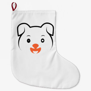 Cute Puppy Wink Large Christmas Stocking