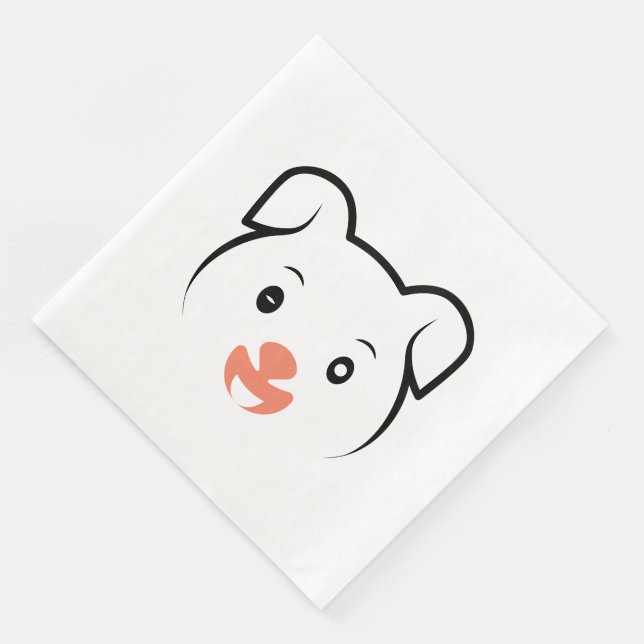 Cute Puppy Wink Napkin (Corner)