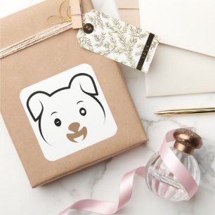 Cute Puppy Wink Square Sticker