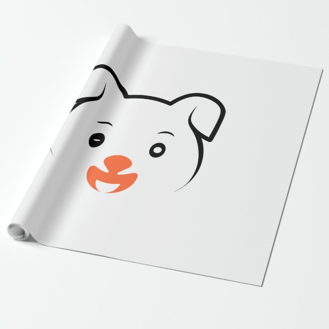 Cute Puppy Wink Wrapping Paper (Unrolled)
