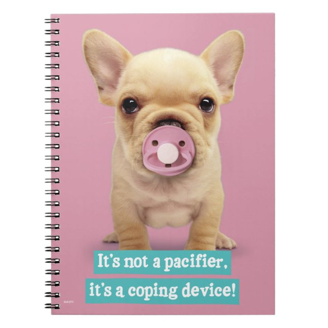Cute Puppy with Pacifier Notebook (Front)
