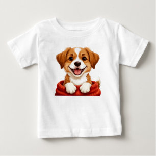 Cute Puppy With Scarf For Dog Lovers Baby T-Shirt