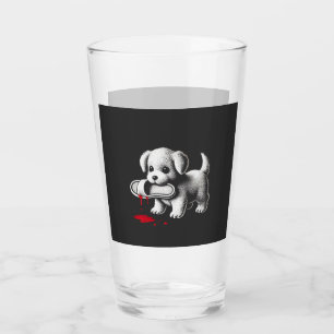 Cute Puppy with Slipper Shirt Dark Humour Dog Love Glass