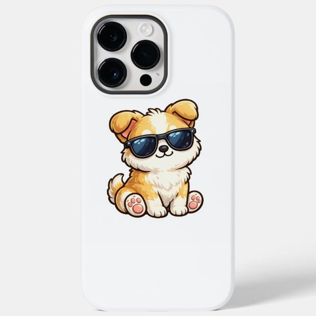 Cute Puppy with Sunglasses Kawaii Design Case-Mate iPhone Case (Back)