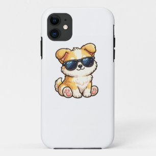 Cute Puppy with Sunglasses Kawaii Design iPhone 11 Case