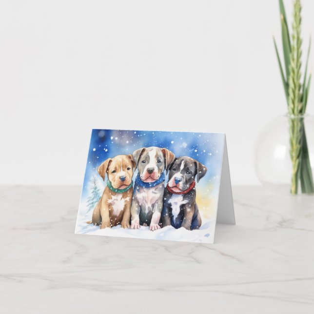 Cute Puppy Xmas Card (Front)